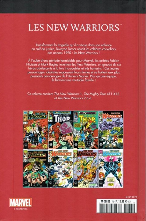 Verso de l'album Le meilleur des Super-Héros Marvel Tome 75 Les new warriors