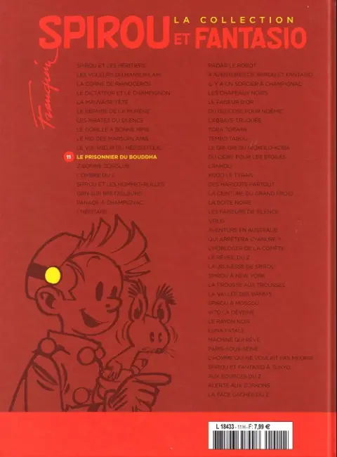 Verso de l'album Spirou et Fantasio La collection Tome 11 Le prisonnier du bouddha