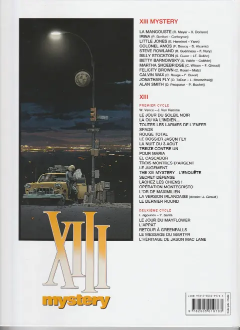 Verso de l'album XIII Mystery Tome 8 Martha Shoebridge