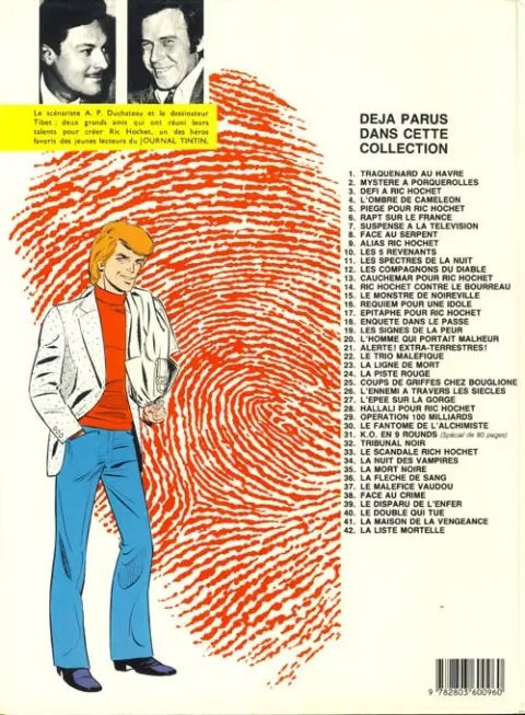 Verso de l'album Ric Hochet Tome 26 L'ennemi à travers les siècles