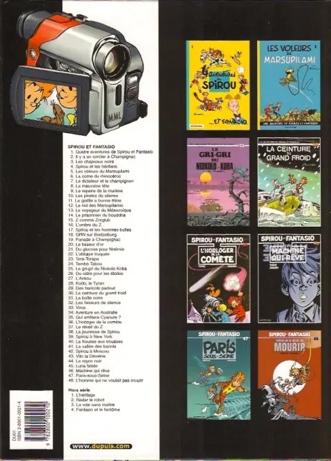 Verso de l'album Spirou et Fantasio Tome 19 Panade à Champignac