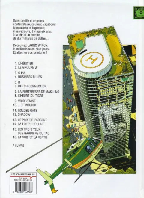 Verso de l'album Largo Winch Tome 13 Le prix de l'argent
