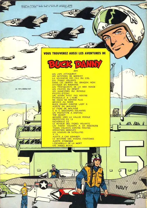 Verso de l'album Buck Danny Tome 25 Escadrille ZZ