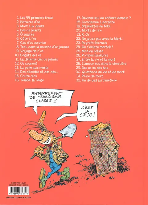 Verso de l'album Pierre Tombal Tome 25 Mise en orbitre
