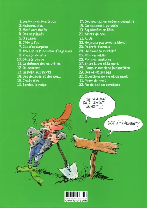 Verso de l'album Pierre Tombal Tome 8 Trou dans la couche d'os jaunes