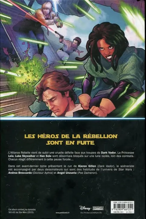 Verso de l'album Star Wars Tome 10 La Fuite