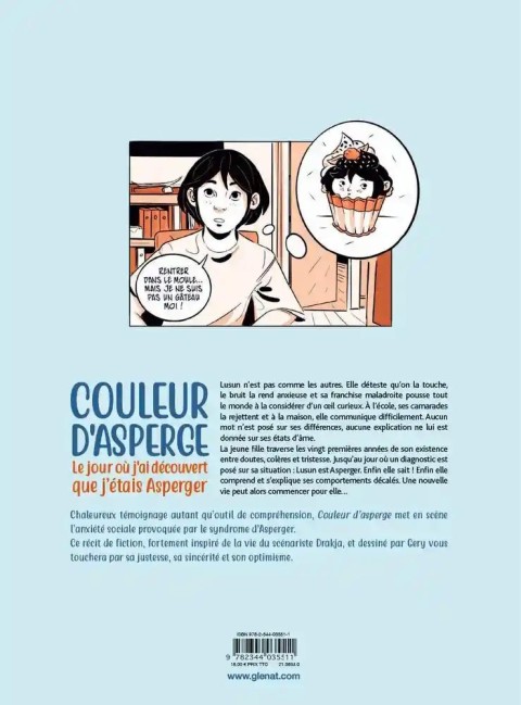 Verso de l'album Couleur d'asperge Le jour où j'ai découvert que j'étais Asperger