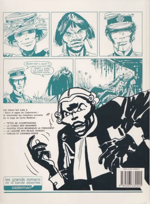 Verso de l'album Corto Maltese Tome 5 Toujours un peu plus loin