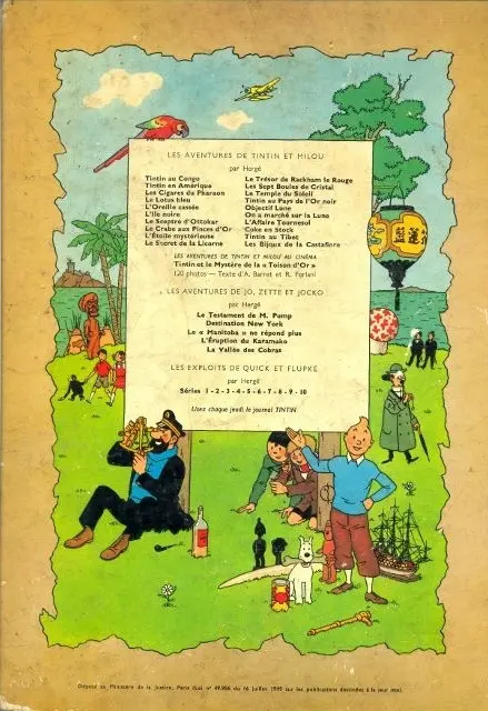 Verso de l'album Tintin Tome 12 Le Trésor de Rackham le Rouge