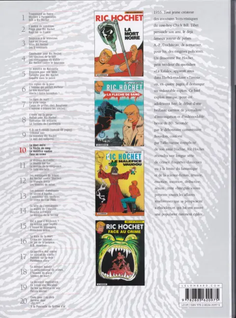 Verso de l'album Ric Hochet Intégrale Tome 10