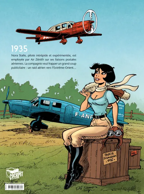 Verso de l'album L'Aviatrice