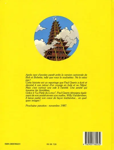 Verso de l'album Bob et Bobette Tome 212 La perle du lotus