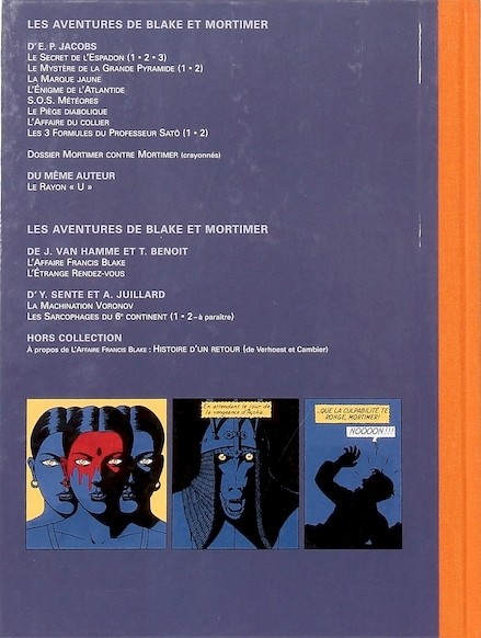 Verso de l'album Blake et Mortimer Tome 16 Les Sarcophages du 6e continent - Tome 1