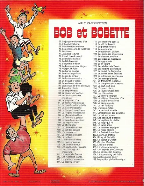 Verso de l'album Bob et Bobette Tome 74 Le matou marrant