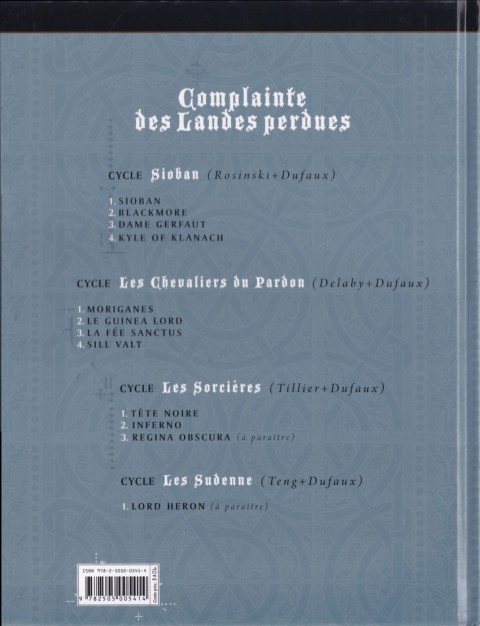 Verso de l'album Complainte des Landes perdues Tome 3 Dame Gerfaut