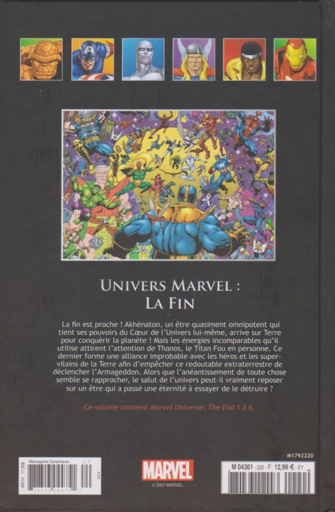 Verso de l'album Marvel Comics - La collection de référence Tome 220 Univers Marvel : La Fin