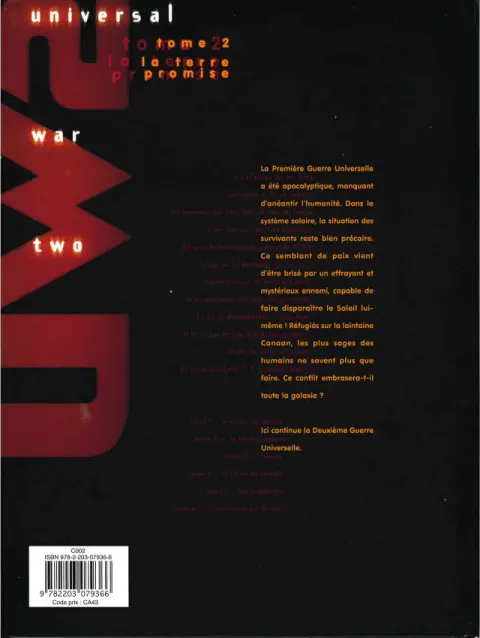 Verso de l'album Universal War Two Tome 2 La terre promise