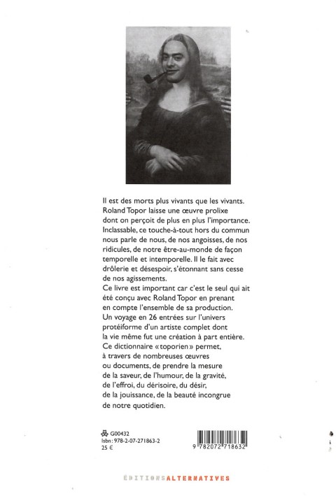Verso de l'album Topor Le Dictionnaire