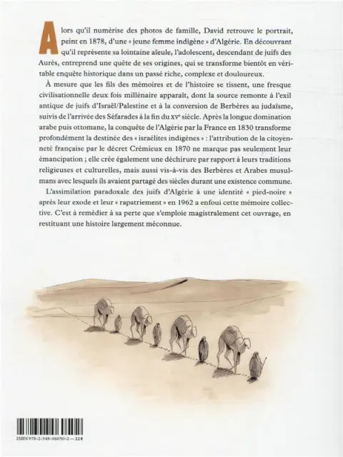 Verso de l'album Histoire dessinée des Juifs d'Algérie De l'Antiquité à nos jours