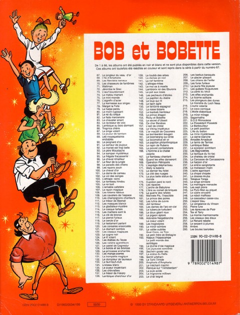 Verso de l'album Bob et Bobette Tome 179 La guerre des rafales