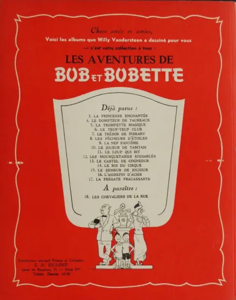 Verso de l'album Bob et Bobette Tome 9 La Nef fantôme