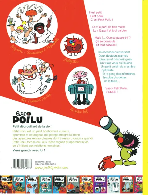 Verso de l'album Petit Poilu Tome 11 L'hôpital des docteurs Toc-Toc