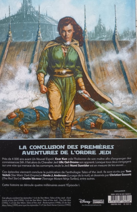 Verso de l'album Star Wars Légendes - La Genèse des Jedi Tome 3