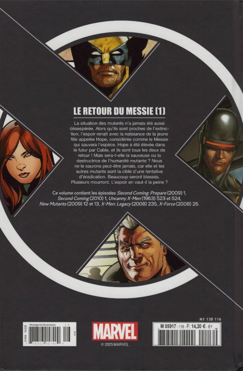 Verso de l'album X-Men - La Collection Mutante Tome 116 Le retour du Messie