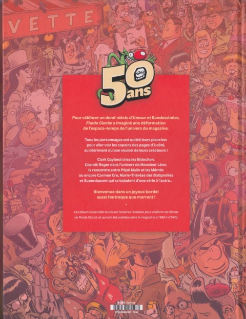 Verso de l'album Fluide Glacial spécial anniversaire L'Album anniversaire 50 ans