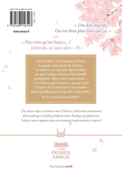 Verso de l'album Mariée à mon premier amour