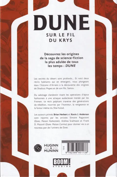 Verso de l'album Dune - Sur le fil du Krys