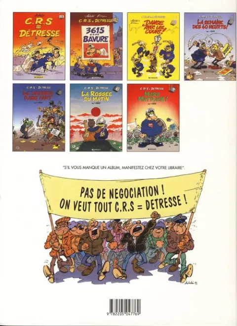 Verso de l'album CRS = Détresse Tome 7 Mars Matrack !
