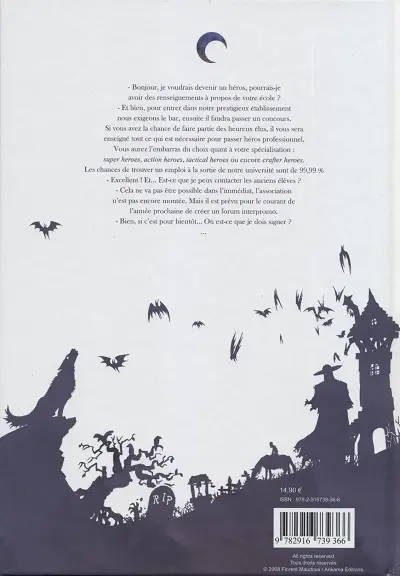 Verso de l'album Freaks' Squeele Tome 1 Étrange université