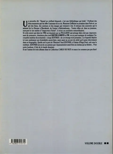 Verso de l'album Les mémoires de Mr Griffaton