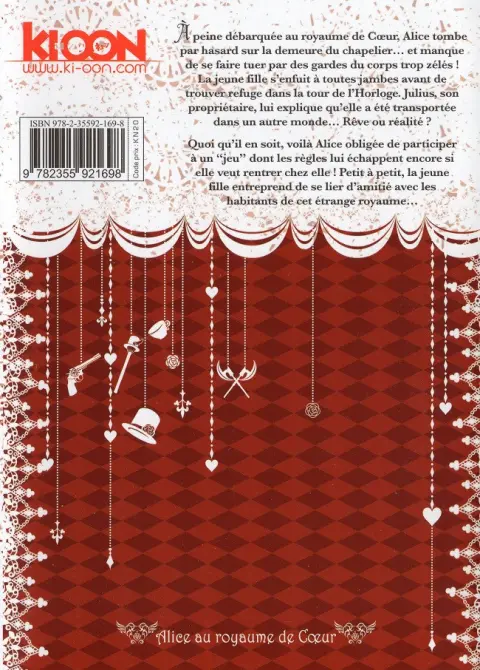 Verso de l'album Alice au royaume de Cœur 2