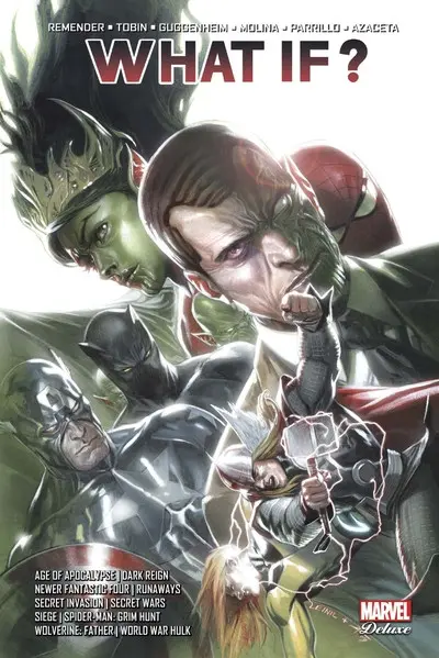What if ? Age of Apocalypse / Dark Reign / Newer Fantastic Four / Runaways / Secret Invasion / Secret Wars / Siege / Spider-Man : Grim Hunt / Wolverine : Father / World War Hulk