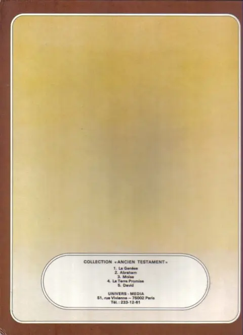 Verso de l'album Ancien testament Tome 5 David