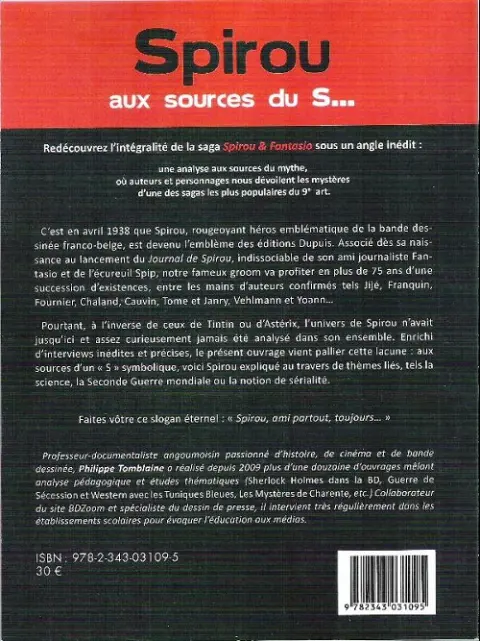 Verso de l'album Spirou et Fantasio Spirou aux sources du S...
