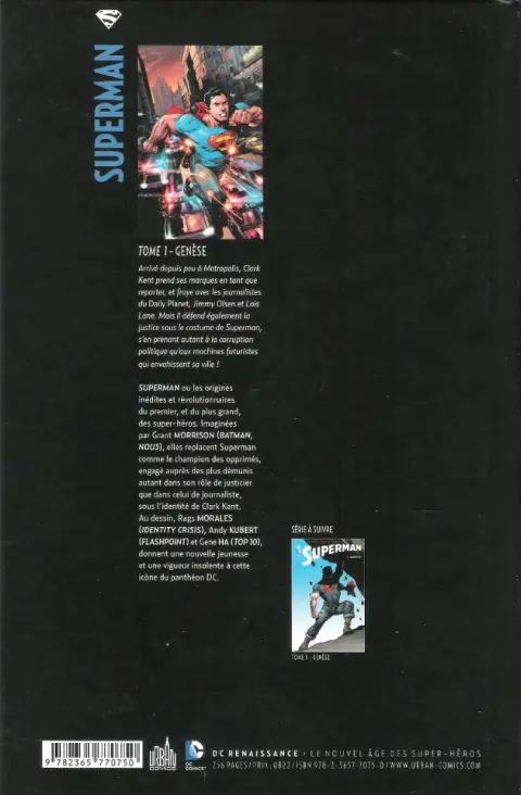 Verso de l'album Superman Tome 1 Genèse