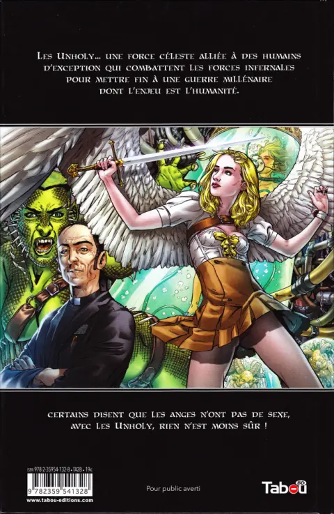 Verso de l'album Unholy : Les Impies Tome 1 Les Impies