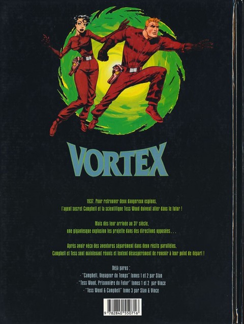 Verso de l'album Vortex Tess Wood & Campbell 3