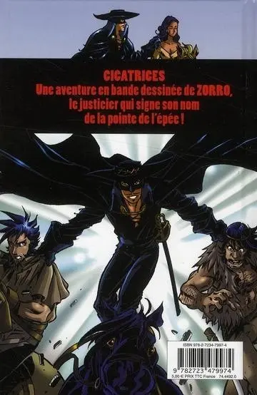 Verso de l'album Zorro 1 Cicatrices