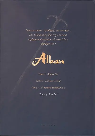 Verso de l'album Alban Tome 4 Vox dei