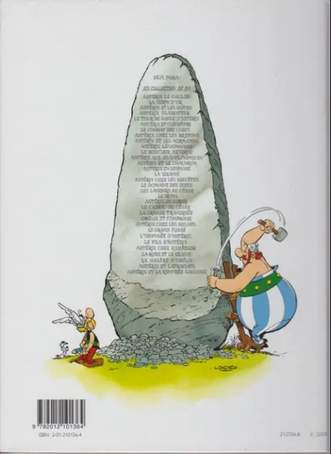 Verso de l'album Astérix Tome 4 Astérix gladiateur