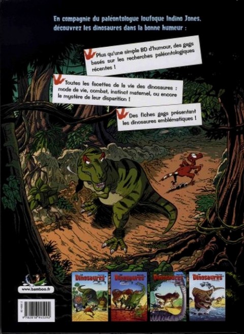 Verso de l'album Les Dinosaures en BD Tome 3
