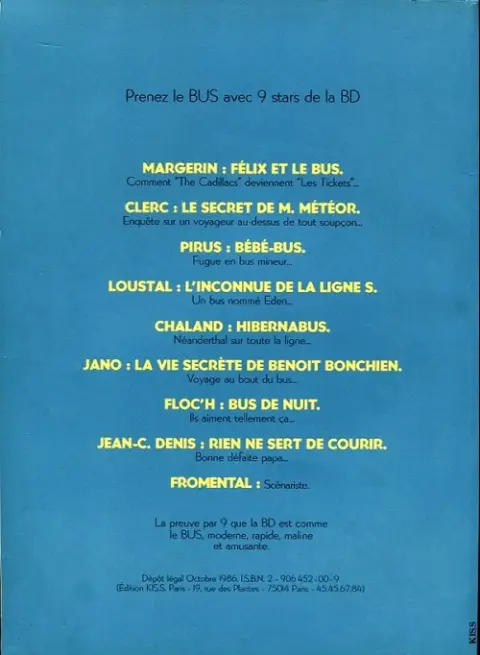 Verso de l'album Félix et le bus TUR