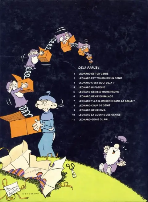 Verso de l'album Léonard Tome 1 Léonard est un génie