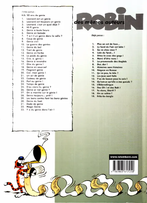Verso de l'album Léonard Tome 7 y a-t-il un génie dans la salle ?