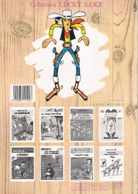 Verso de l'album Lucky Luke Tome 4 Sous le ciel de l'Ouest