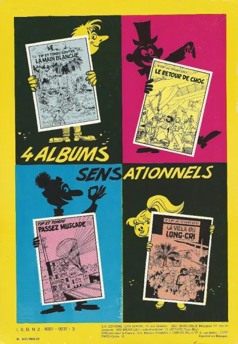 Verso de l'album Tif et Tondu Tome 7 Plein gaz